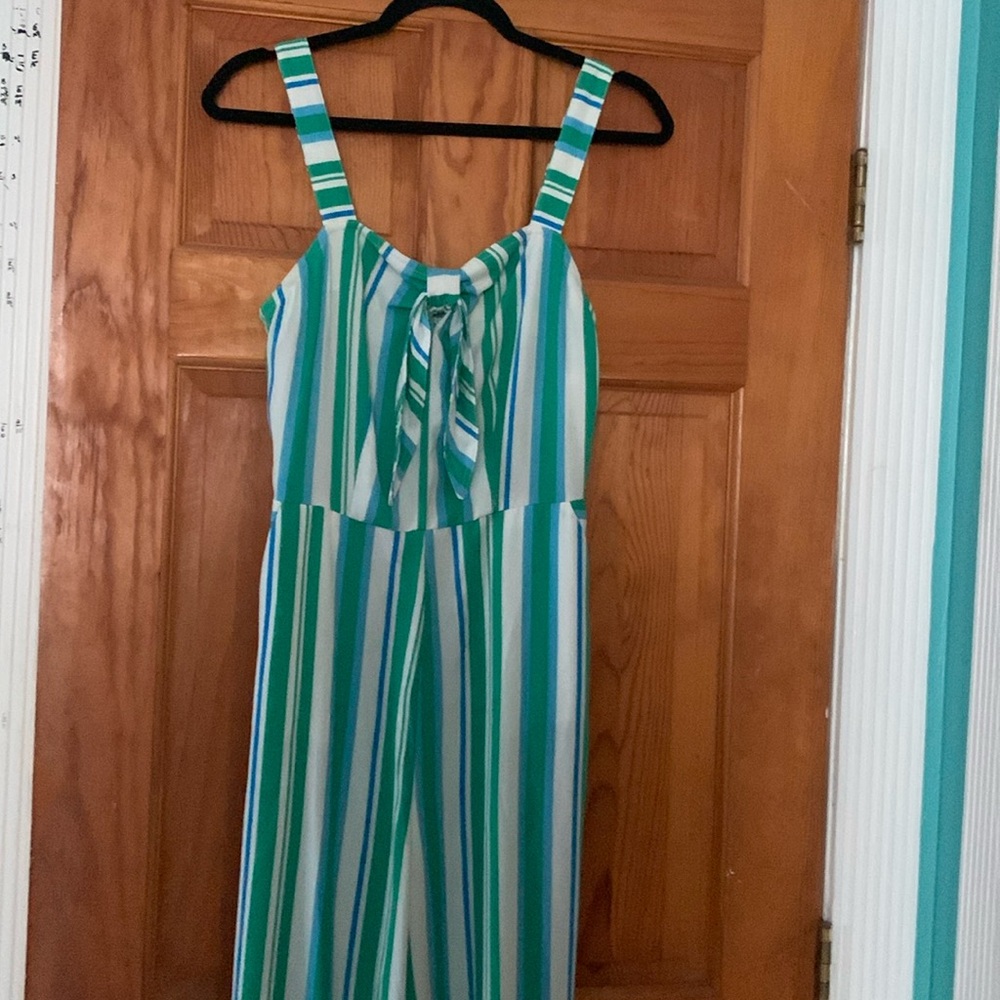 Womens M striped jumpsuit